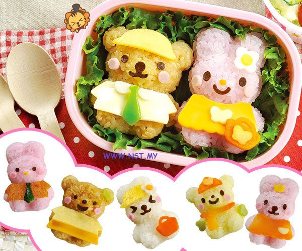 Rabbit n Bear Rice Moulds n Multipurpose Cutter Set